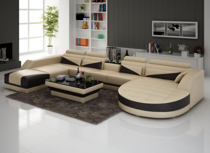 XXL Living landscape U-shape Corner sofa Sofa Couch Upholstery Suite Leather new